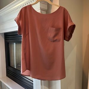 Mauve short sleeved blouse